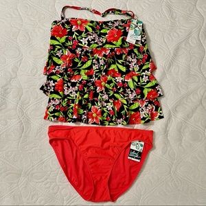 NWT Island Escape floral tankini set 14